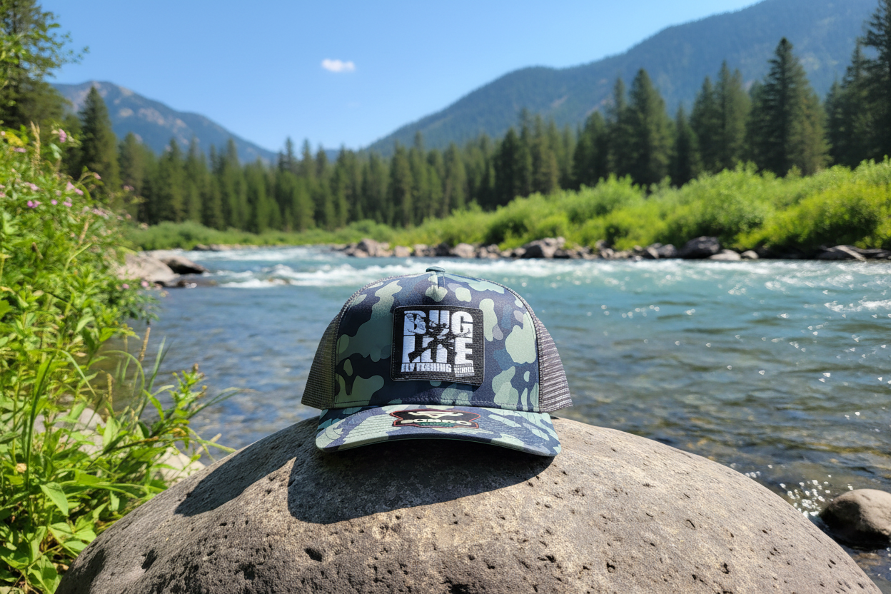 Blue Camo Trucker Side - Montana Riverbank