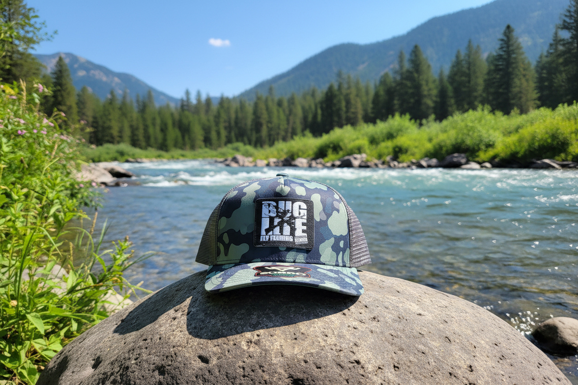 Blue Camo Trucker Side - Montana Riverbank