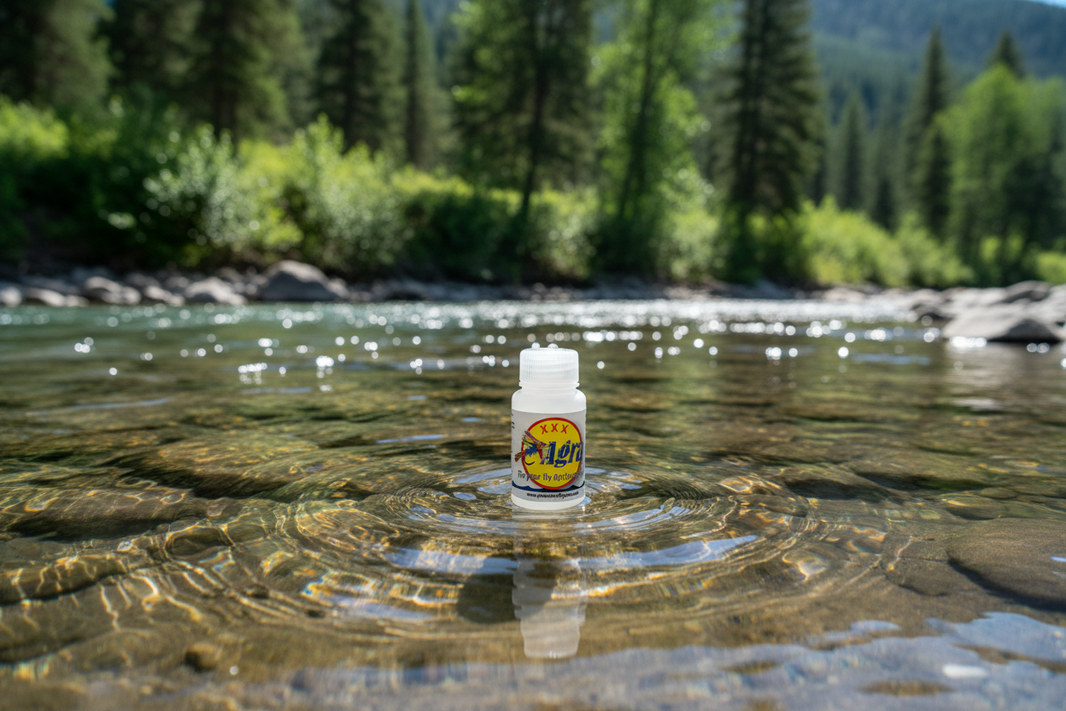 Flyagra floating in river