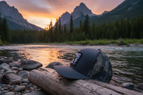 Product side view on Montana riverbank