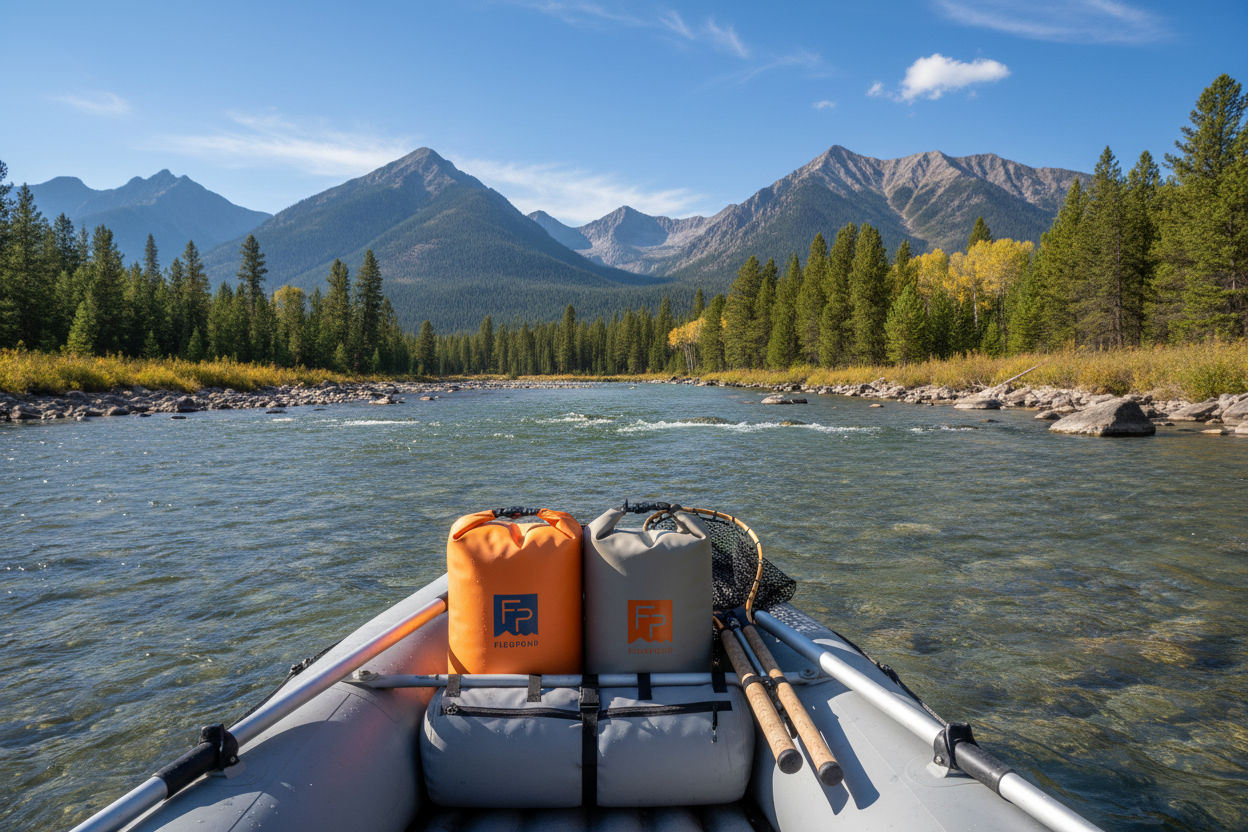 Thunderhead Dry Bags in raft on river